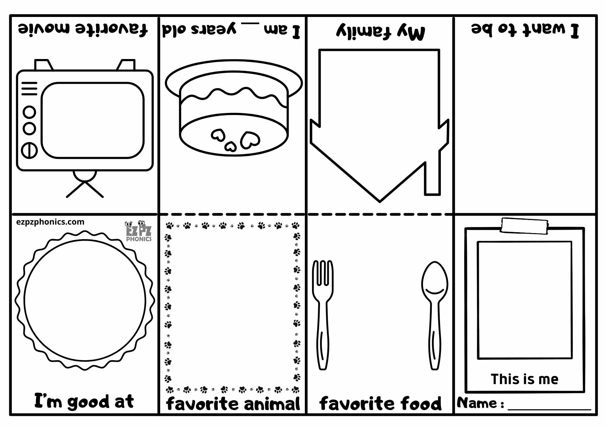 All About Me Mini Book for Kindergarten and Preschool Coloring Activity Download the Free Printable PDF File